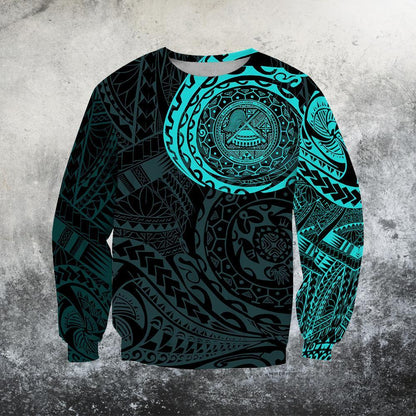 American Samoa In My Heart Polynesian Hoodie Blue PL - Amaze Style™-Apparel