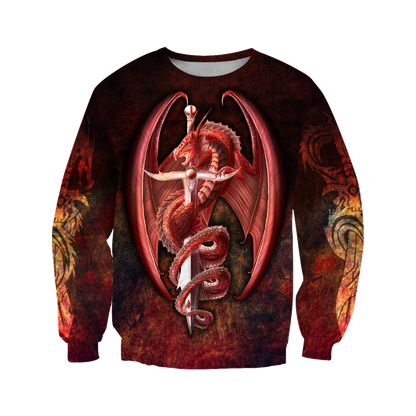 Red Dragon 3D All Over Printed Shirts For Men and Women JJW20082001