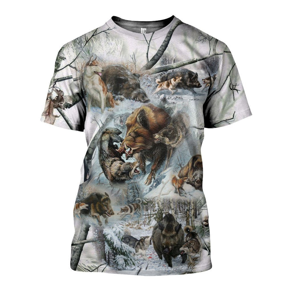 3D Printed Winter Boar Hunting Art Clothes - Amaze Style™-Apparel