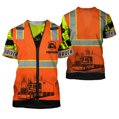 Personalized Trucker Safety 3D All Over Printed Shirts For Men And Women TN
