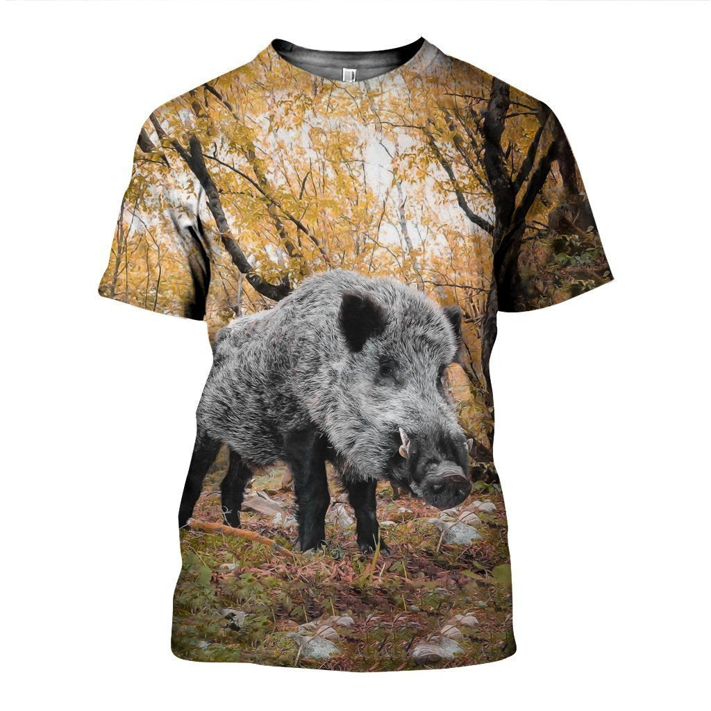 3D All Over Printed Autumn Hunting Boar Shirts and Shorts - Amaze Style™-Apparel