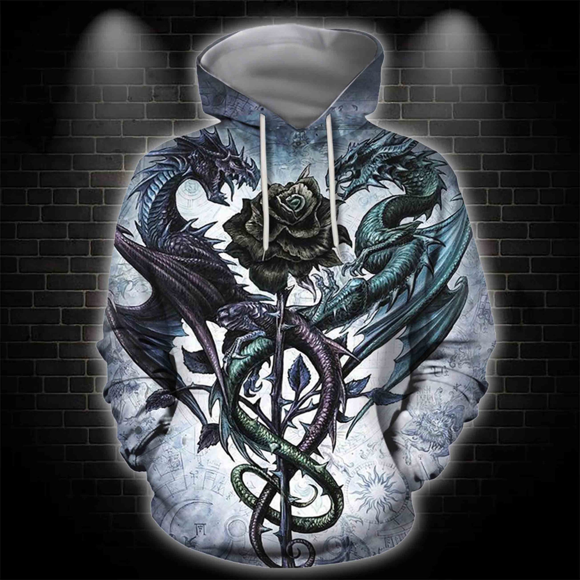 3D All Over Print Dragon Heart Tattoo Hoodie-Apparel-NM-Hoodie-S-Vibe Cosy™