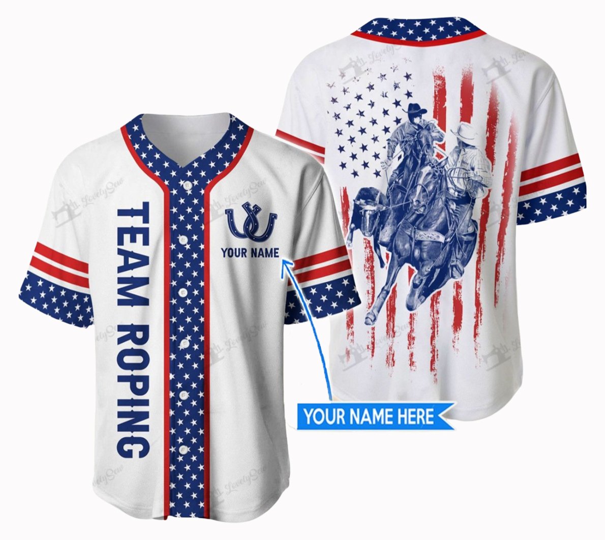 Personalized Name Rodeo Baseball Shirt Team Roping Ver 1