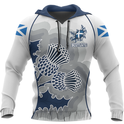 Scottish Thistle Pullover Hoodie Rugby Style NNK 1525 - Amaze Style™-Apparel