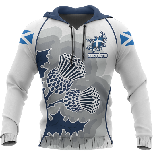 Scottish Thistle Pullover Hoodie Rugby Style NNK 1525 - Amaze Style™-Apparel
