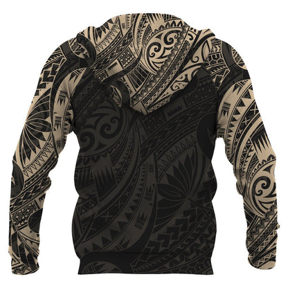 Manaia Maori Tattoo Style All Over Hoodie Golden NVD - Amaze Style™-Apparel