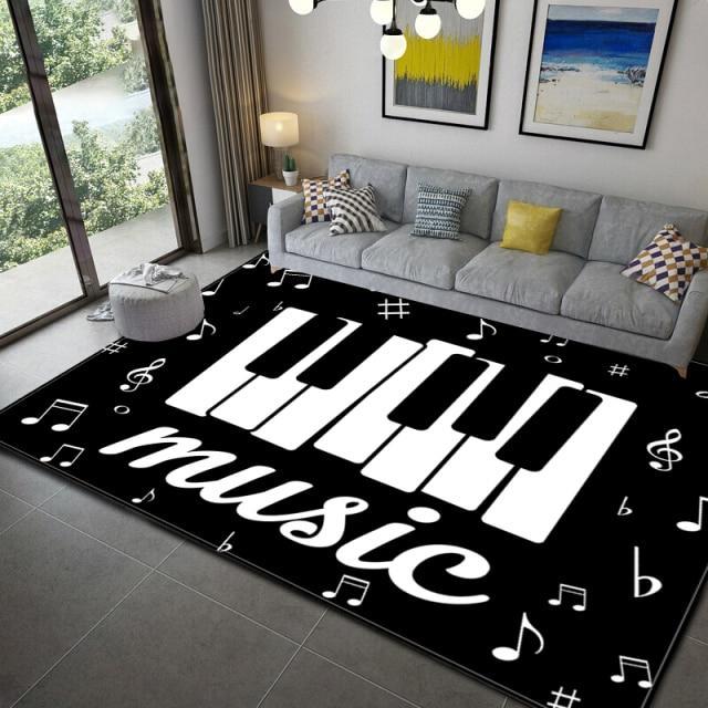 Music Notes Piano Area Rug