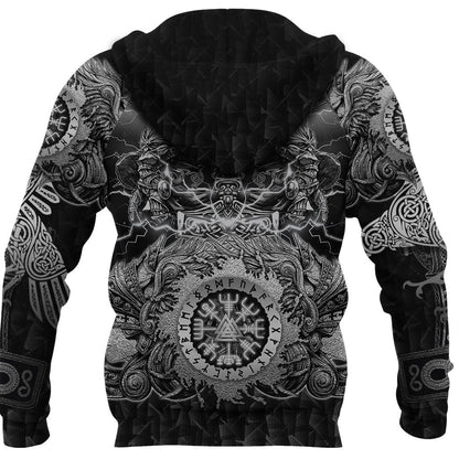 Viking Valkyrie - Valknut Vegvisir With Mjolnir