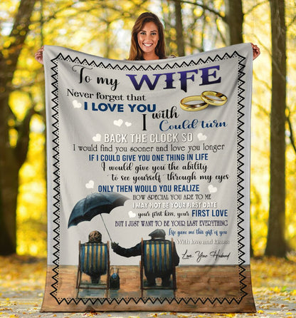 Custom Blanket To My Wife-Best Gift For Wife-Sherpa Blanket TA