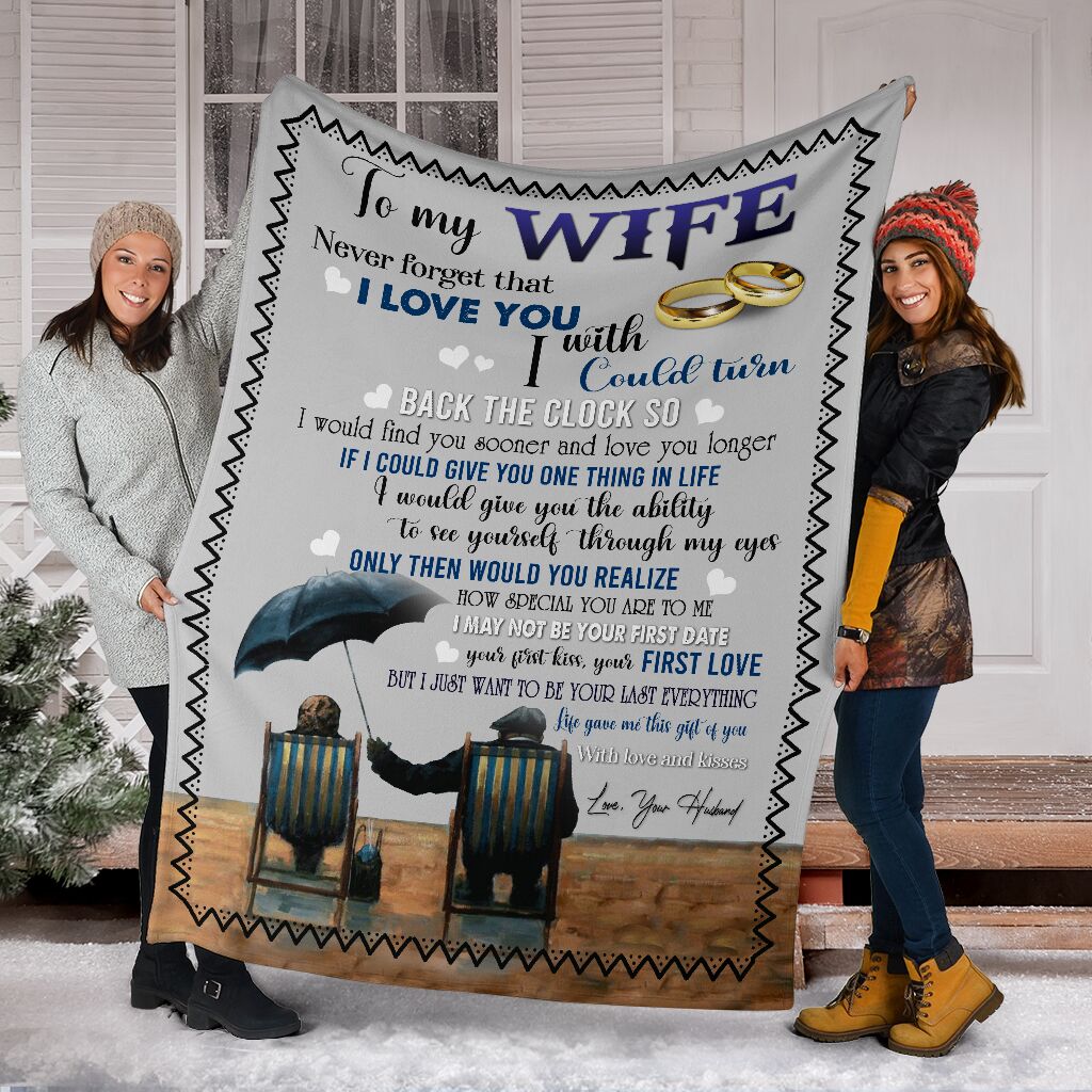 Custom Blanket To My Wife-Best Gift For Wife-Sherpa Blanket TA