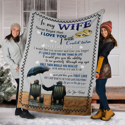 Custom Blanket To My Wife-Best Gift For Wife-Sherpa Blanket TA