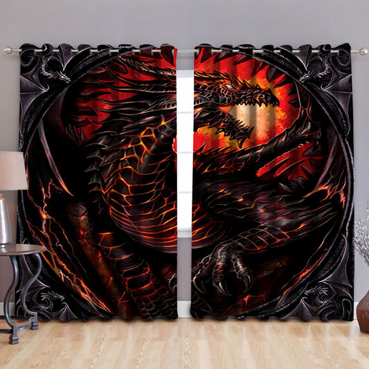 Dragon Art Blackout Thermal Grommet Window Curtains HAC110507-NM-52'' x 63''-Vibe Cosy™