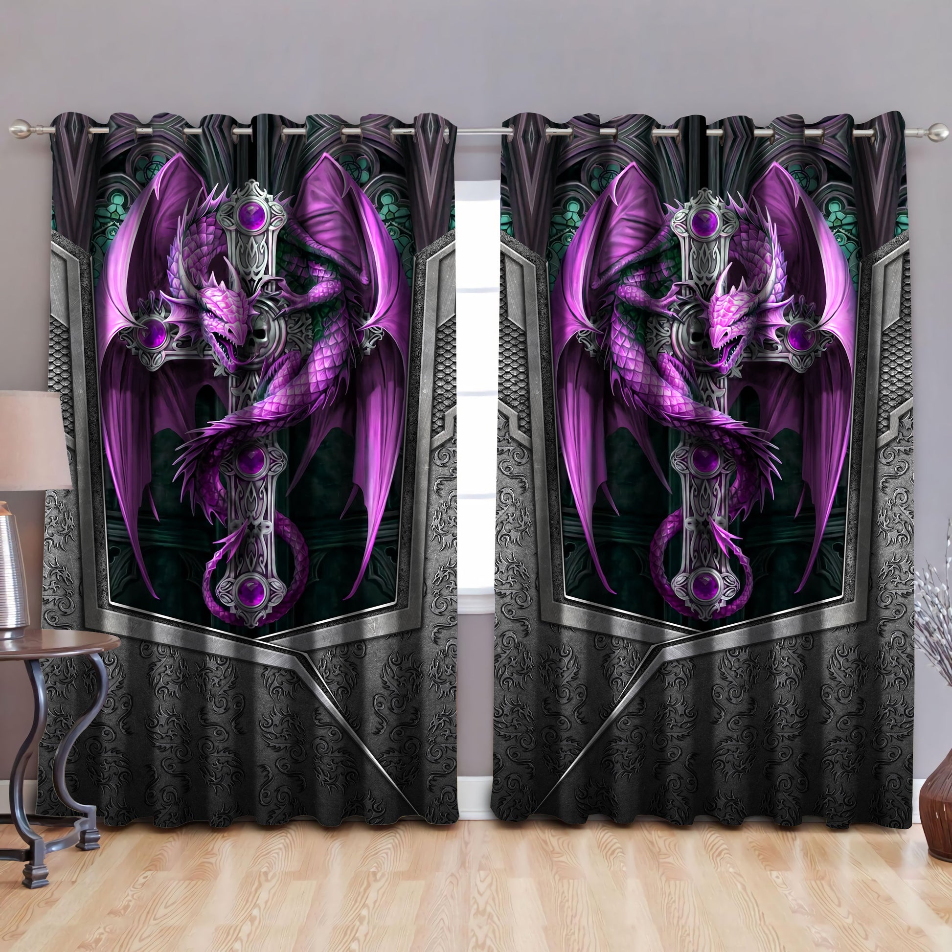 Dragon Art Blackout Thermal Grommet Window Curtains HAC27121S2-NM-Curtains-NM-52'' x 63''-Vibe Cosy™