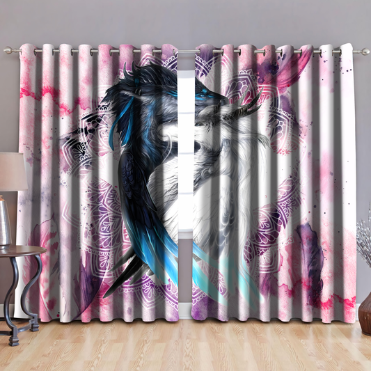 Dragon We Got This Art 3D Over Printed Window Curtain Set-ML