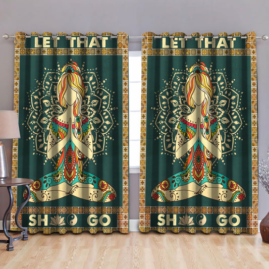 Let That Sh** Go - Yoga Blackout Thermal Grommet Window Curtains QB05272001-TA - Amaze Style™-Curtains