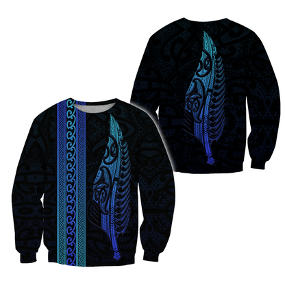 Maori Silver Fern Blue 3D All Over Printed Unisex Shirts