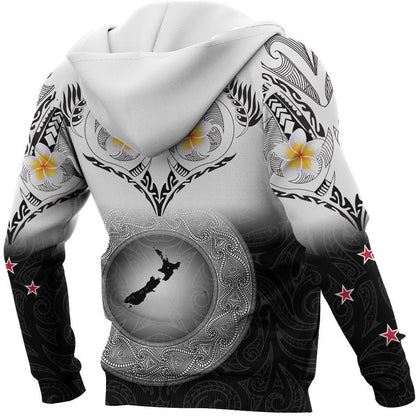 New Zealand Aotearoa Maori Fern and Plumeria Tattoo shirt and short for man and women PL240302 - Amaze Style™-Apparel