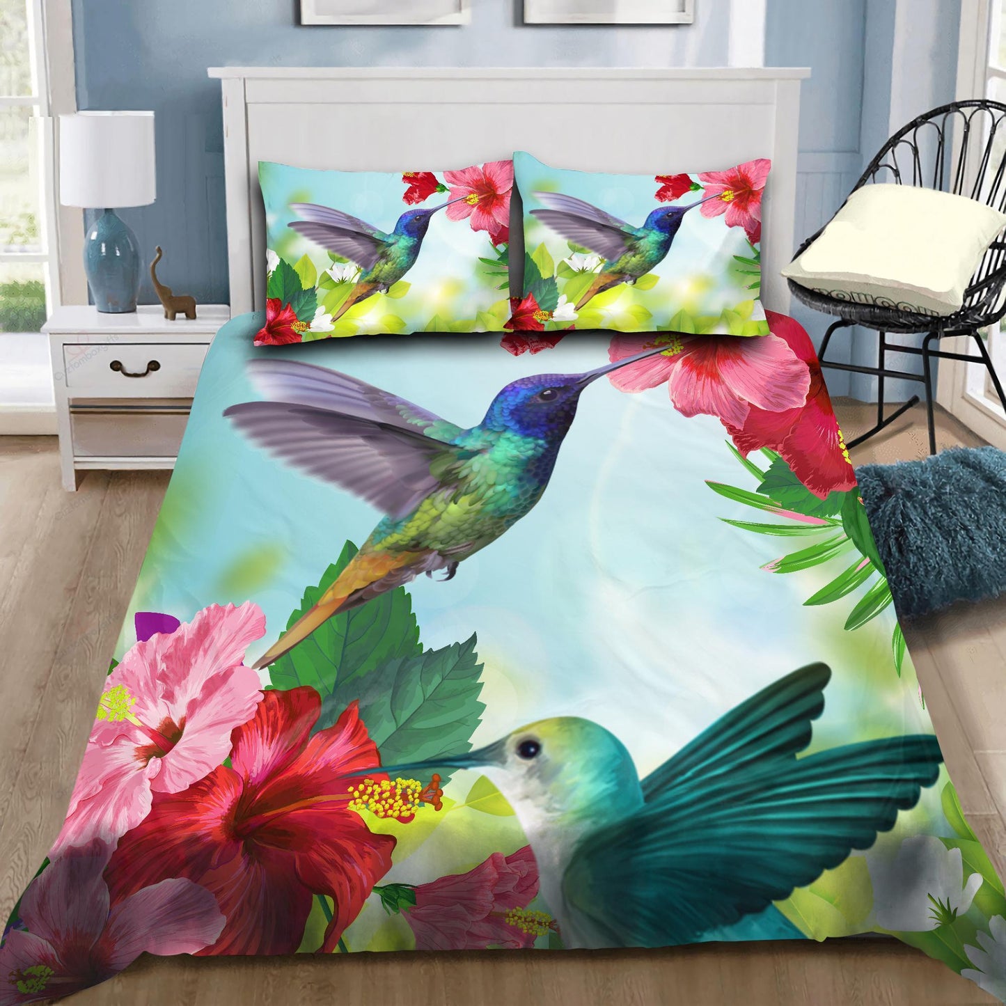 Hummingbird Hisbicus Bedding Set By ML NTN07162001