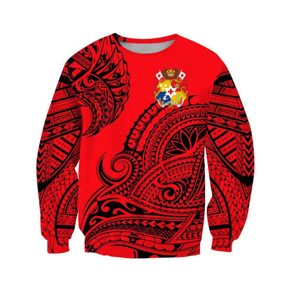 Polynesian Youthful Dynamic Style Red Neon Color Hoodie-ML-Apparel-ML-SweatShirts-S-Vibe Cosy™