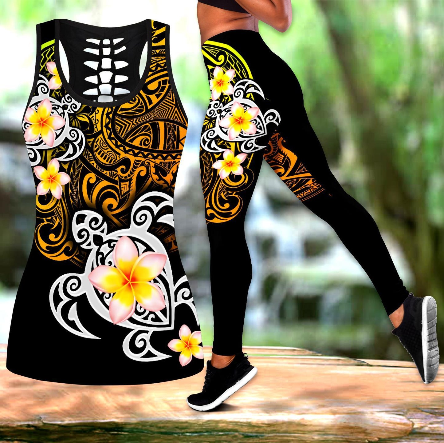 Premium Legging & Tank Top Polynesian Tattoo ML