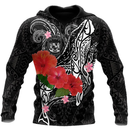 Amazing Humpback Whale with Hibiscus Hoodie-ML-Apparel-ML-Hoodie-S-Vibe Cosy™