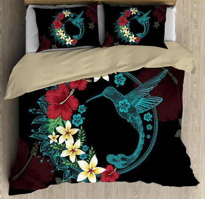 Hawaii Colorful Flower Hummingbird Bedding Set-ML NTN07292001