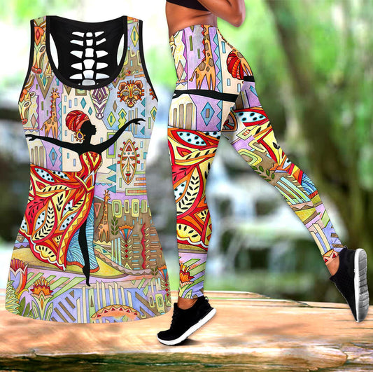 African Girl Dancing Legging & Tank top