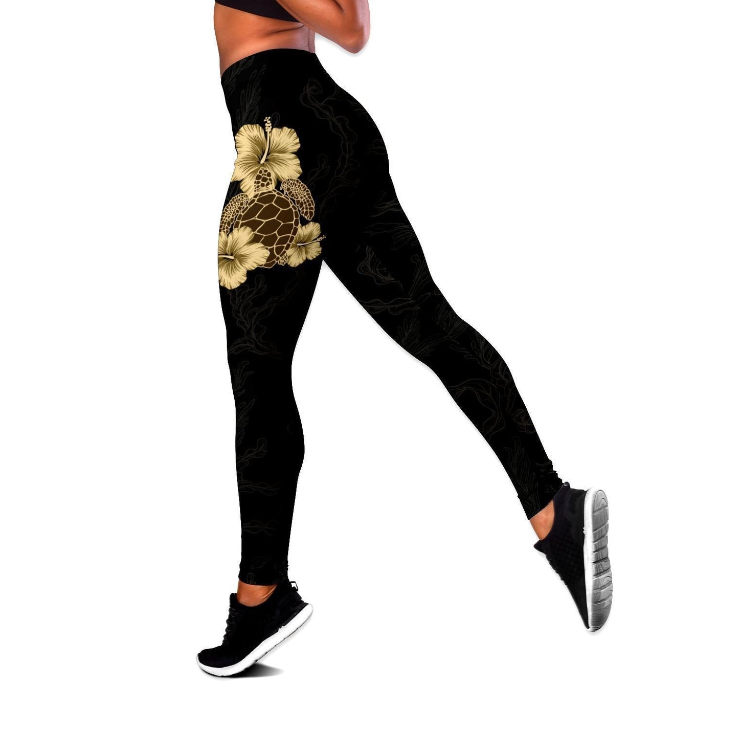 Polynesian Turtle Hibiscus Legging & Tank top ML