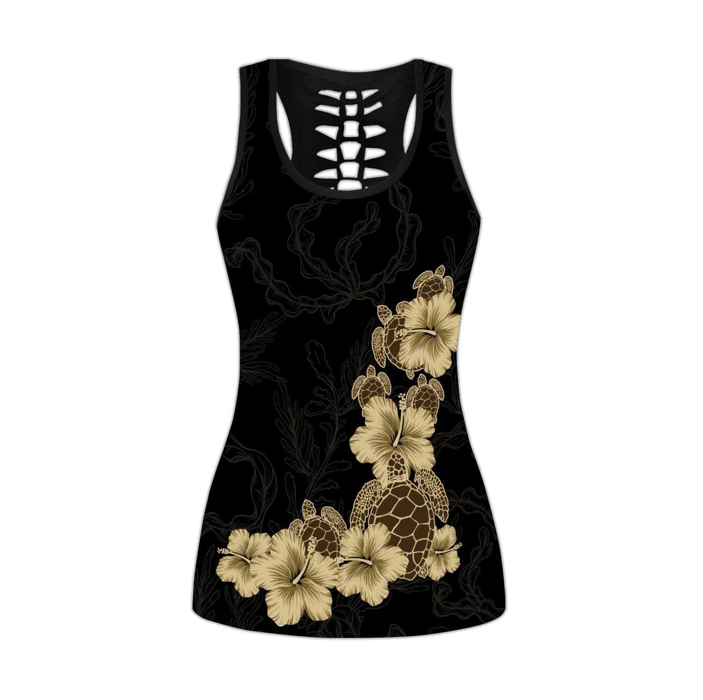Polynesian Turtle Hibiscus Legging & Tank top ML