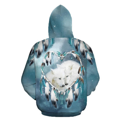 Couple Wolf Hoodie for Men and Women-ML