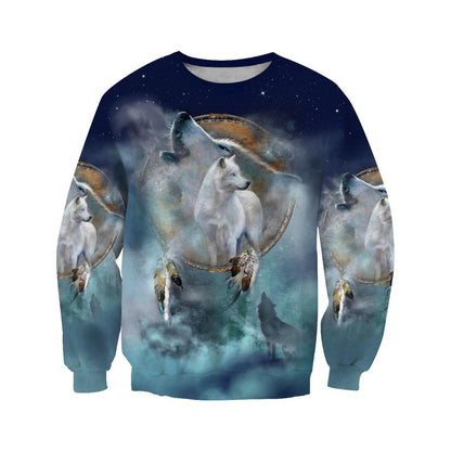 Couple Wolf Love Forever Hoodie Tshirt for Men and Women-ML