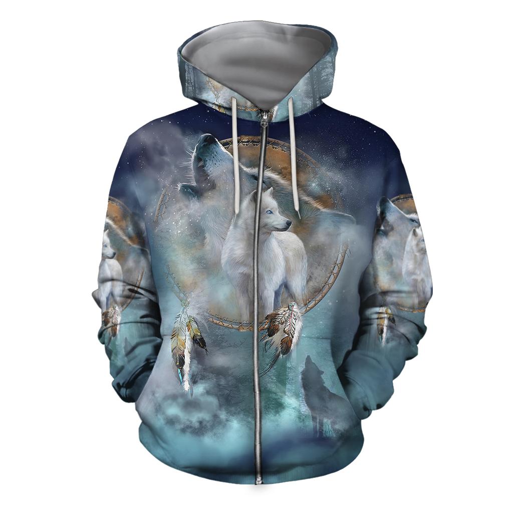 Couple Wolf Love Forever Hoodie Tshirt for Men and Women-ML