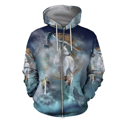 Couple Wolf Love Forever Hoodie Tshirt for Men and Women-ML