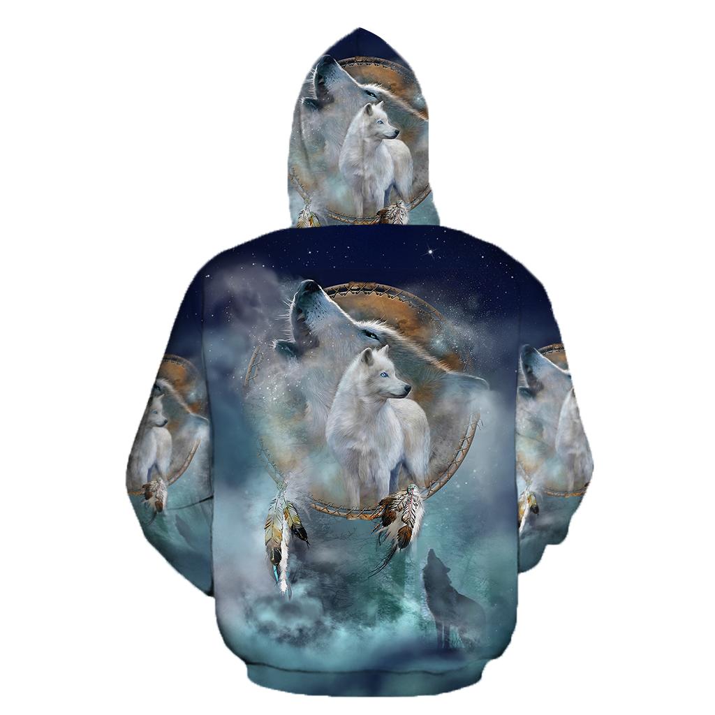 Couple Wolf Love Forever Hoodie Tshirt for Men and Women-ML