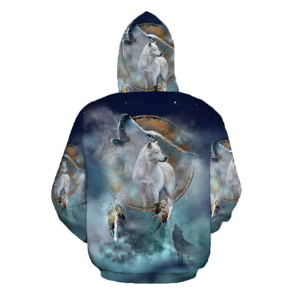 Couple Wolf Love Forever Hoodie Tshirt for Men and Women-ML