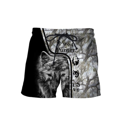 Wolf Hunter 3D Over Printed Hoodie Tshirt for Men and Women-ML