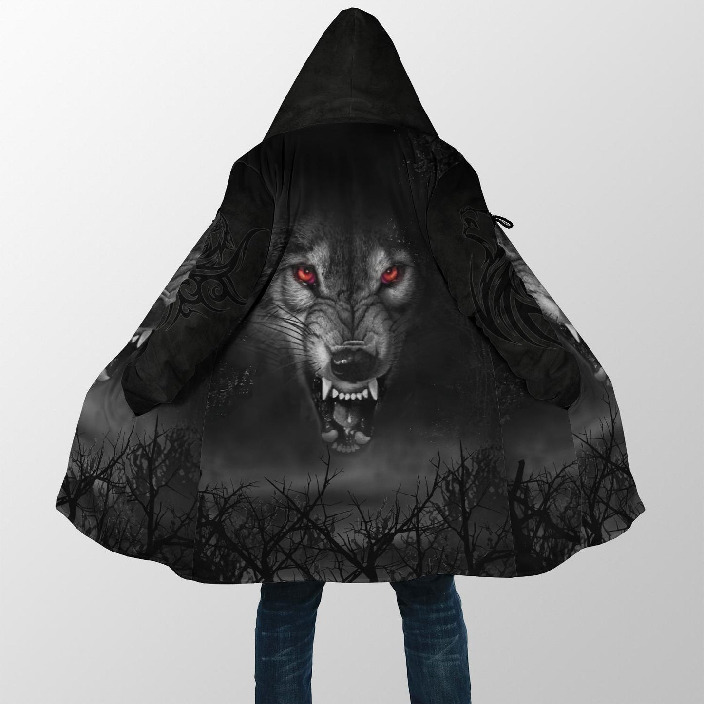 Dark Night Wolf 3D Over Printed Hoodie Tshirt for Men and Women-ML