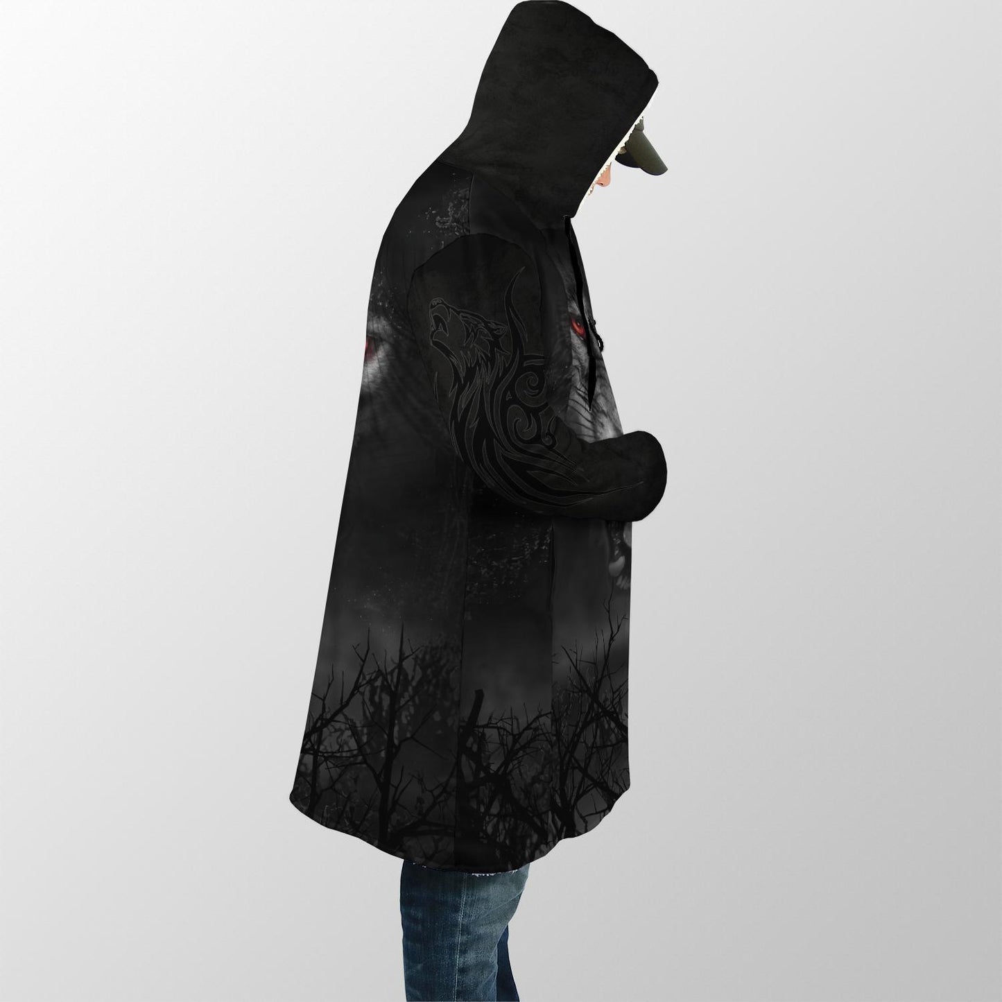 Dark Night Wolf 3D Over Printed Hoodie Tshirt for Men and Women-ML