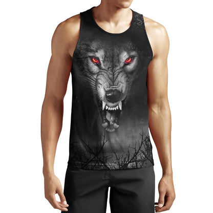 Dark Night Wolf 3D Over Printed Hoodie Tshirt for Men and Women-ML