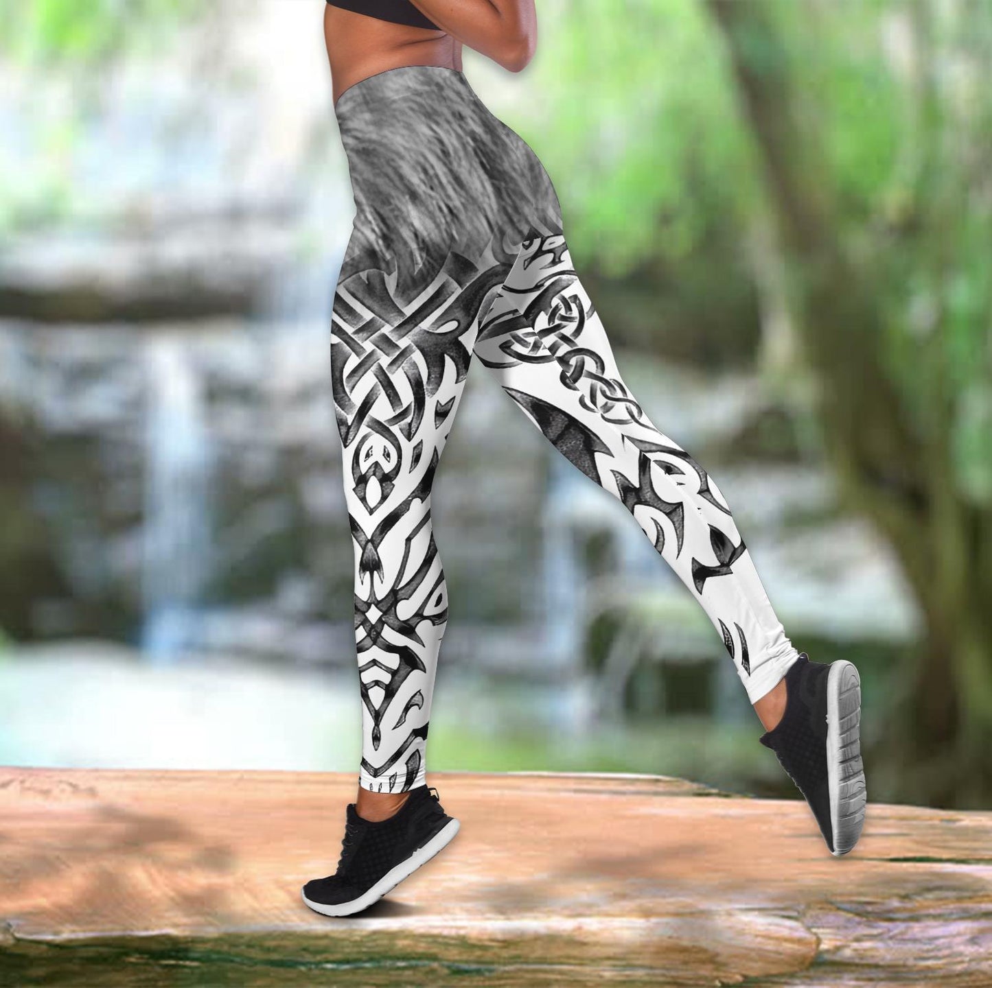 Gray Wolf Over Printed Legging & Tank top-ML