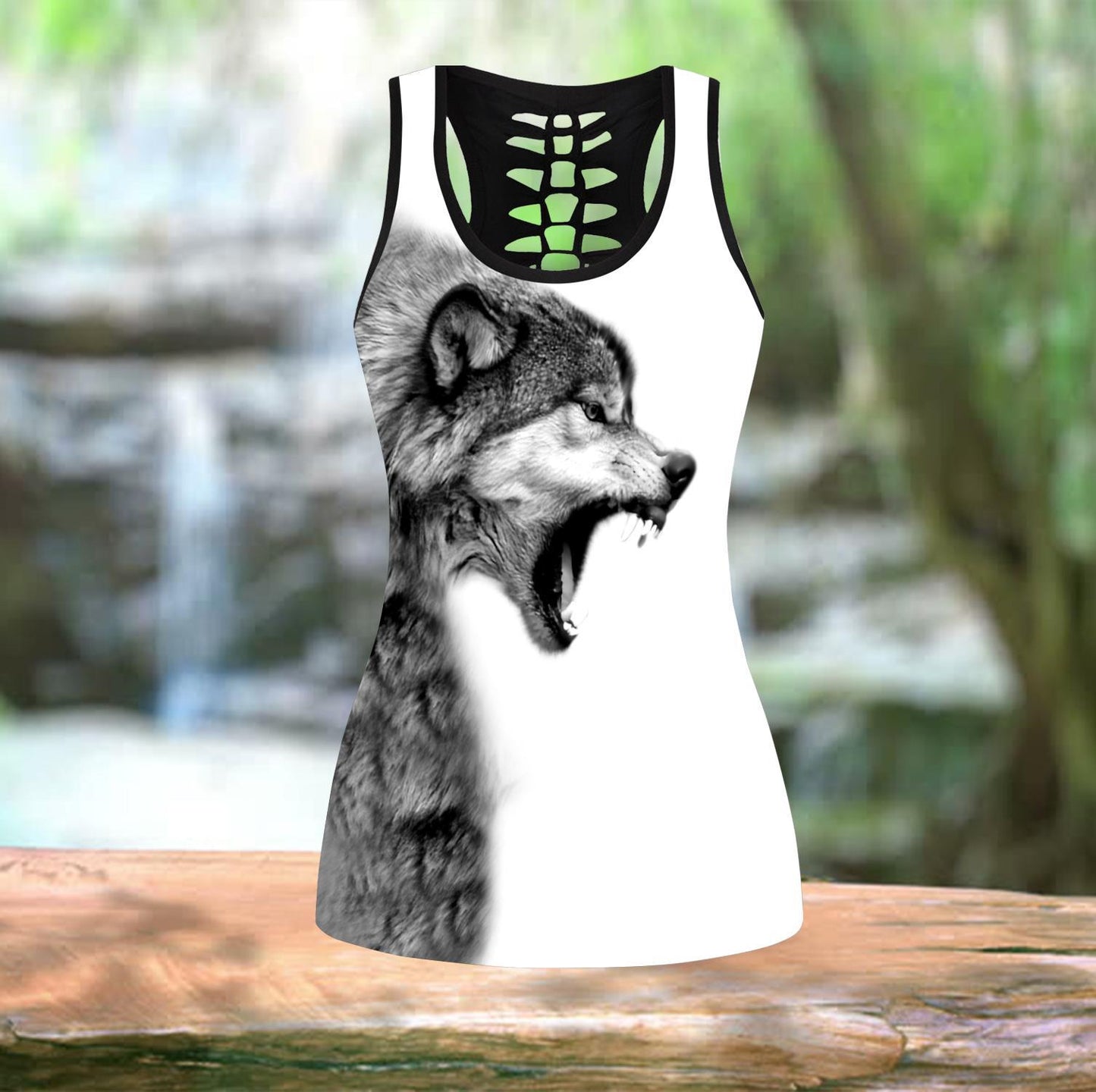 Gray Wolf Over Printed Legging & Tank top-ML