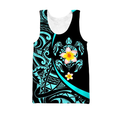Amazing Polynesian Sea Turtle Tattoo & Hibiscus Hoodie Tshirt for Men and Women