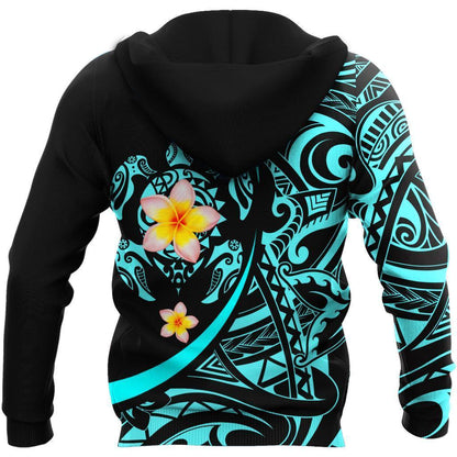Amazing Polynesian Sea Turtle Tattoo & Hibiscus Hoodie Tshirt for Men and Women