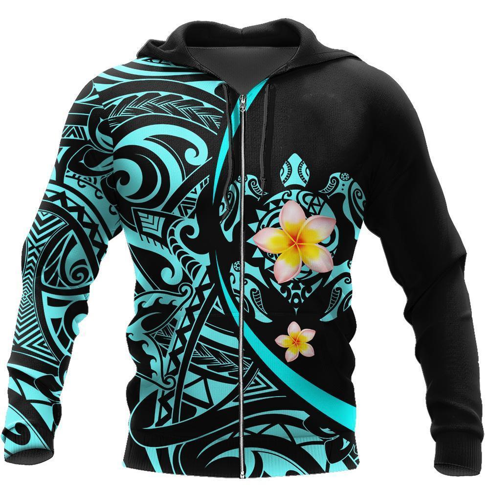 Amazing Polynesian Sea Turtle Tattoo & Hibiscus Hoodie Tshirt for Men and Women