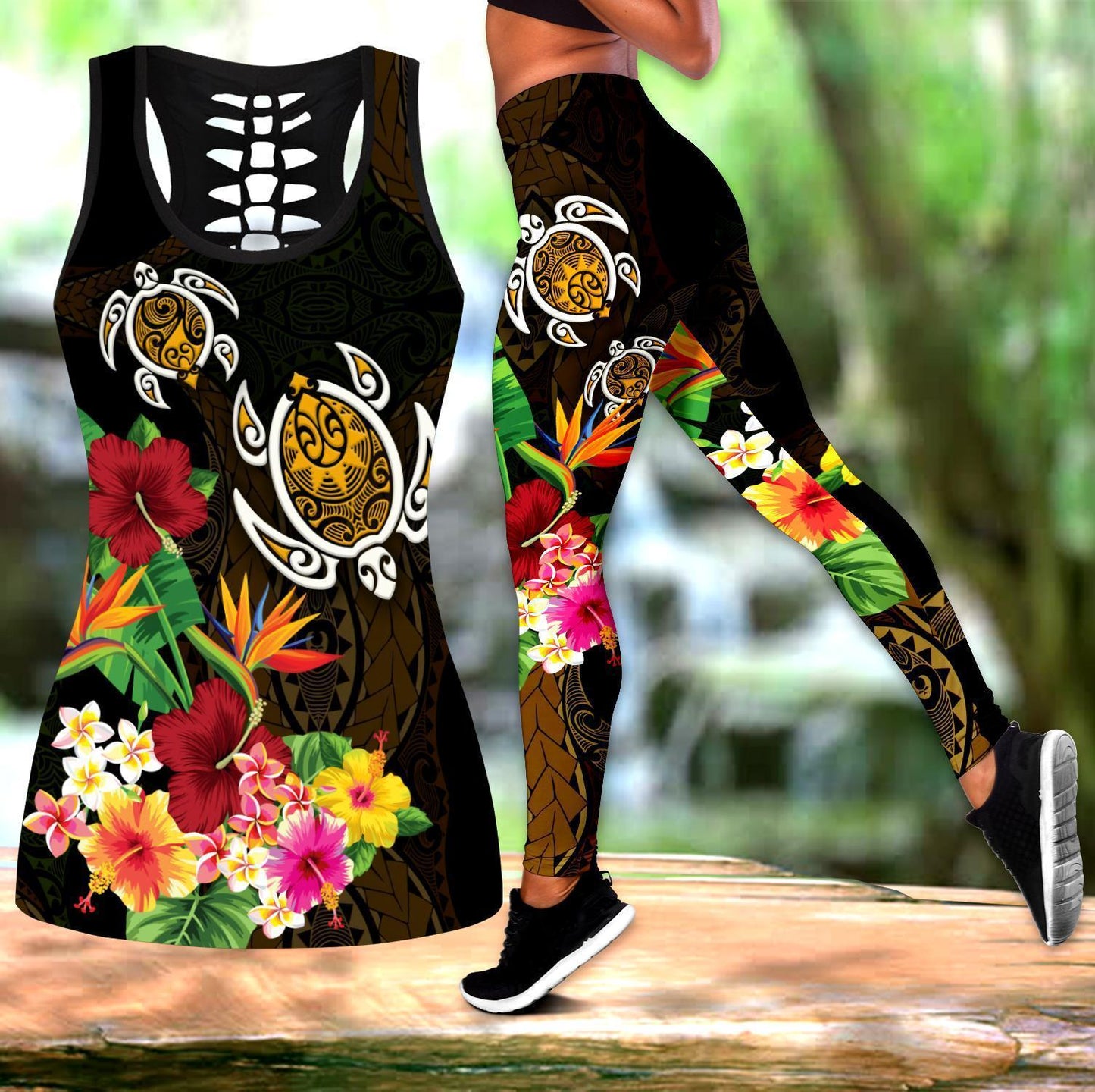 Amazing Ponylesian Turtle Tattoo 3D Over Printed Legging & Tank top ML
