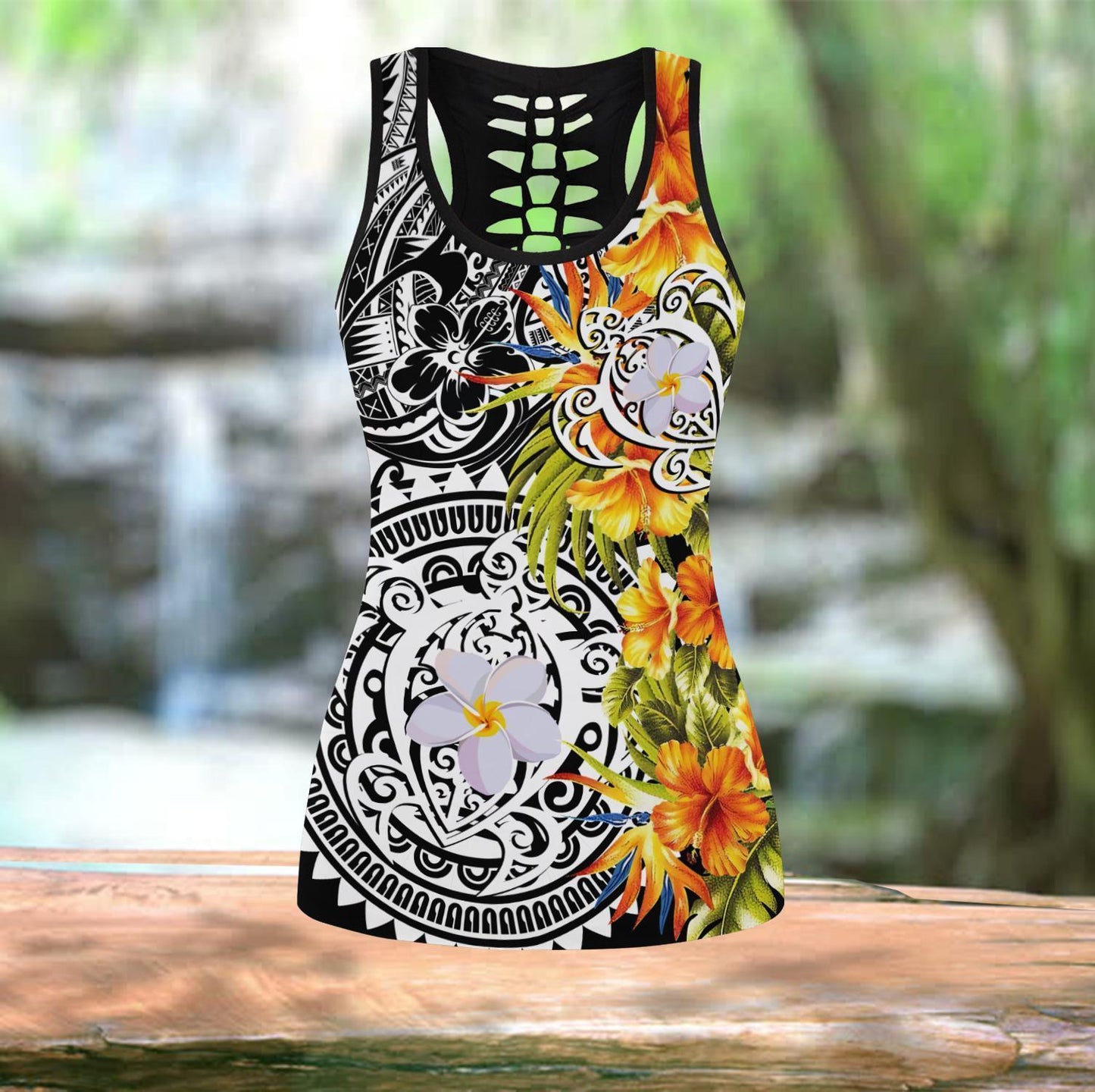 Amazing Polynesian Turtle Tattoo & Hibiscus Legging & Tank top ML