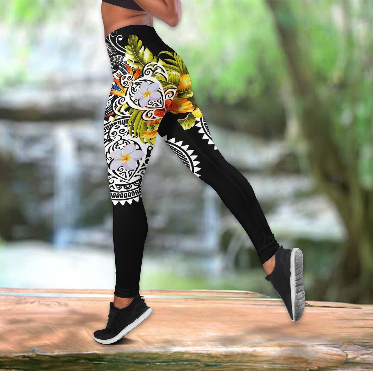 Amazing Polynesian Turtle Tattoo & Hibiscus Legging & Tank top ML