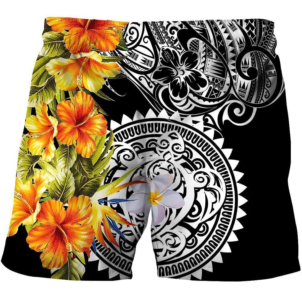 Amazing Polynesian Turtle Tattoo & Hibiscus Hoodie Tshirt for Men and Women ML