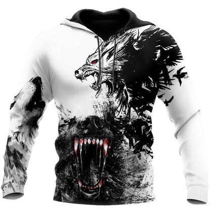 Wolf Bleed For You 3D Over Printed Hoodie for Men and Women-ML