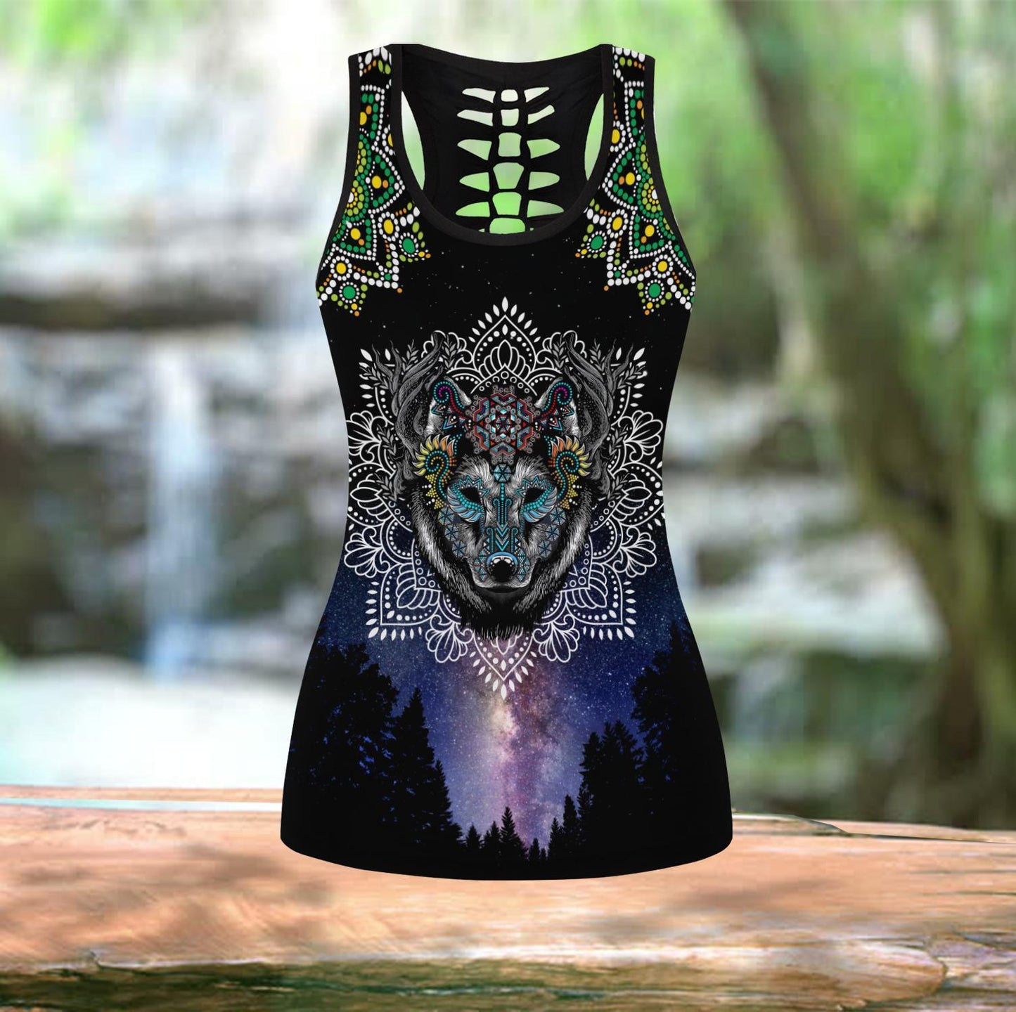 LoBo Wolf Mandala Over Printed Legging & Tank top-ML